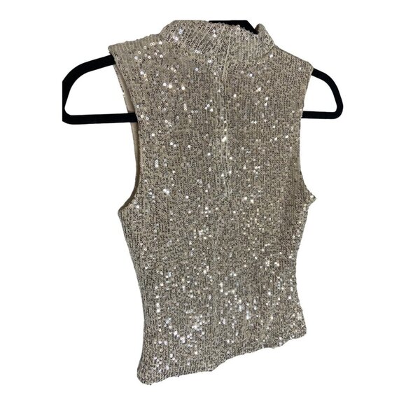 NWT 7 For All Mankind Sequin Snap Button Closure Bodysuit-sz Small - Picture 6 of 12